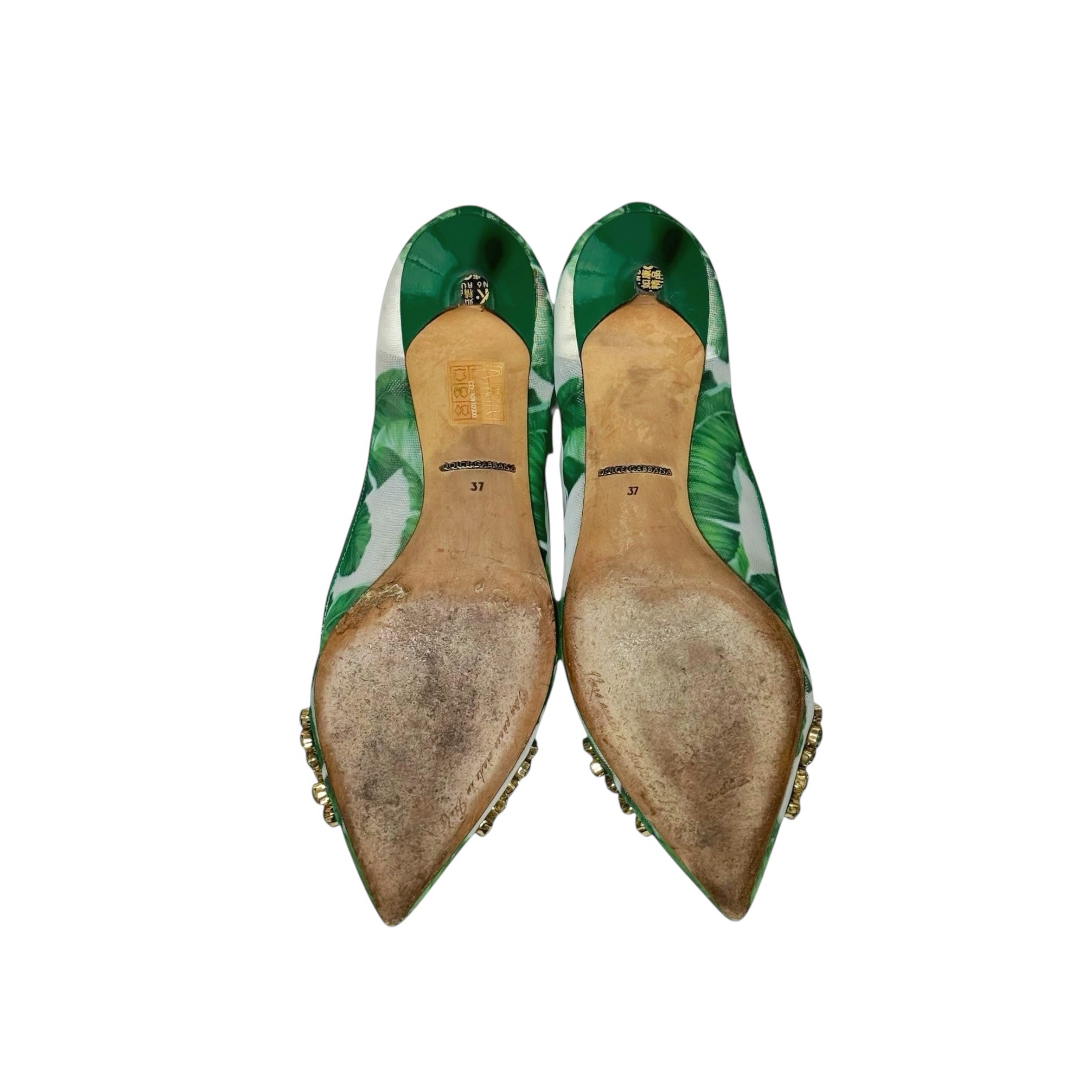 Dolce & Gabbana Crystal Embellished Mesh Heels - Image 6