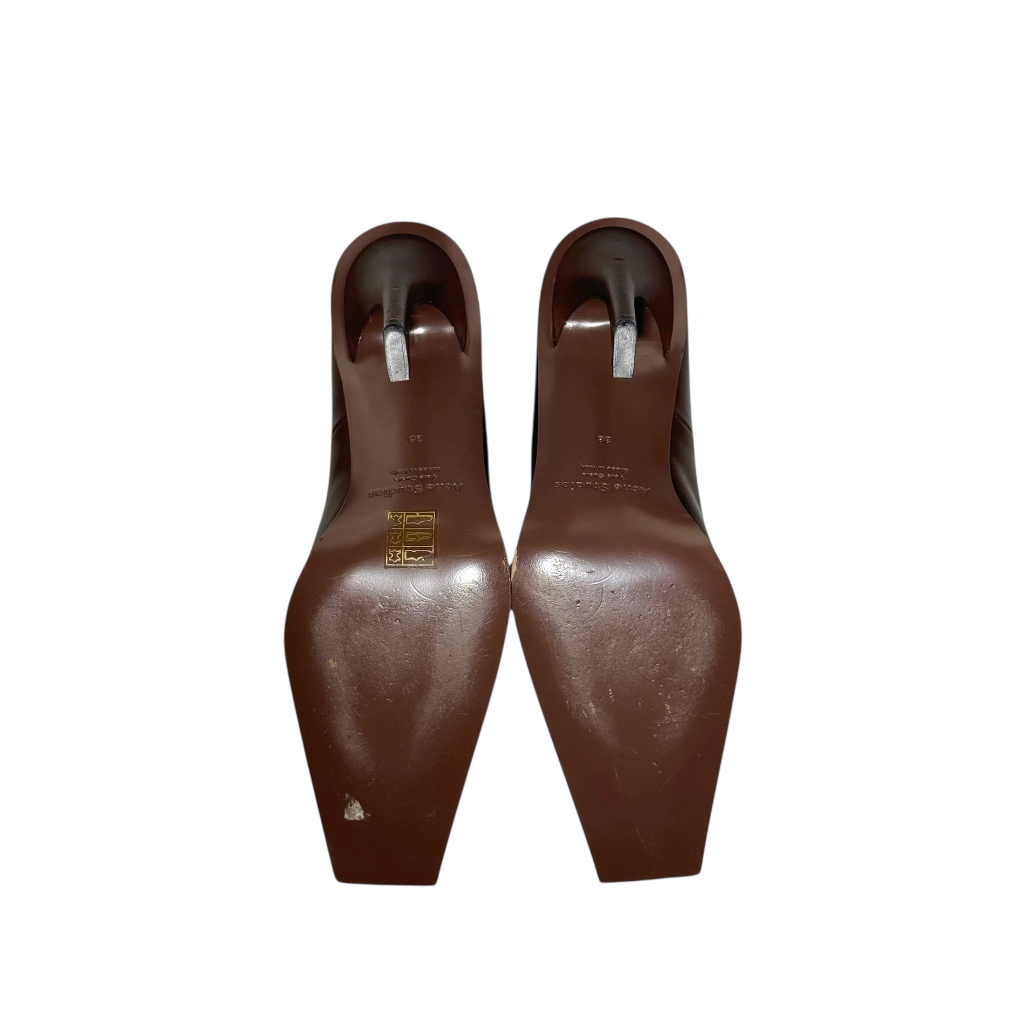 Acne Studio Sculptural Leather Heels - Image 6