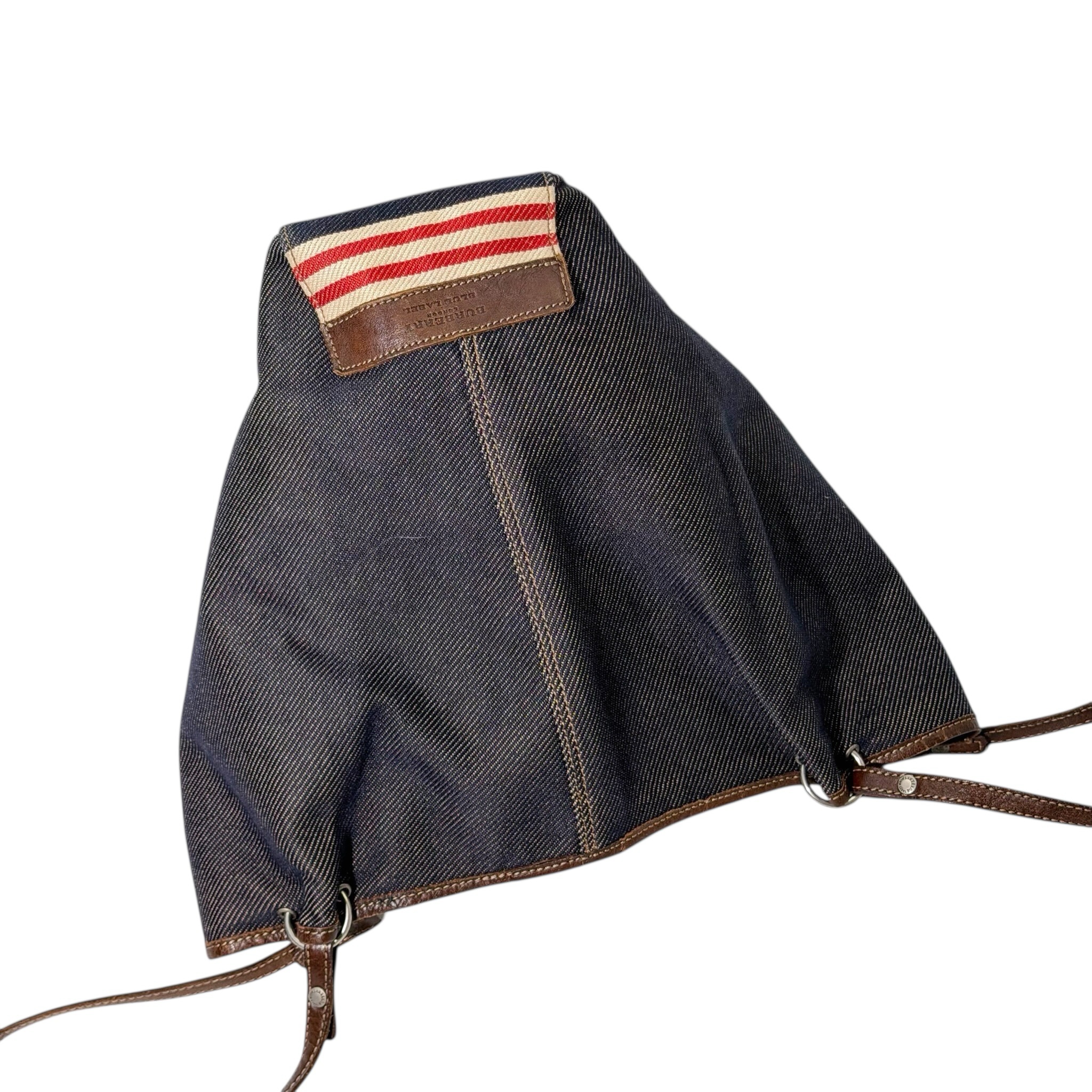 Burberry Leather Strap Denim Bag - Image 5