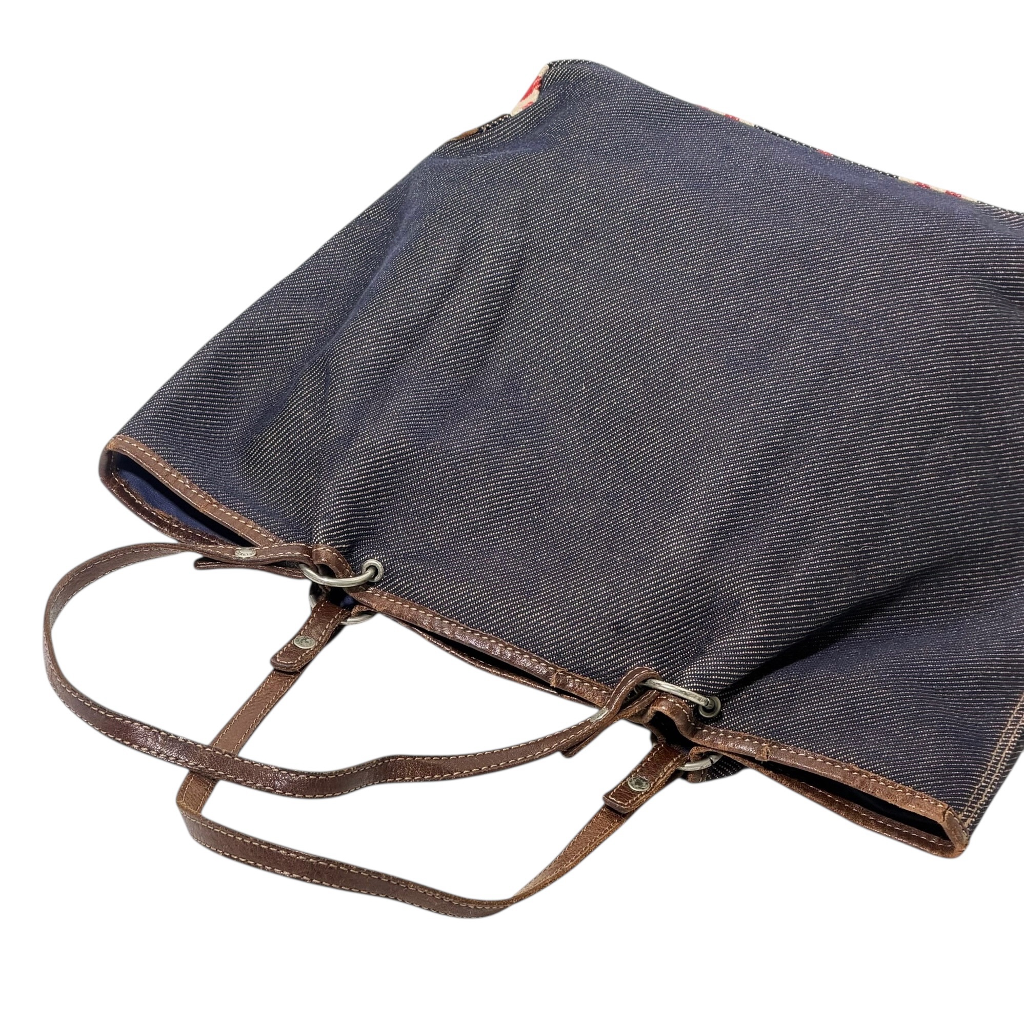 Burberry Leather Strap Denim Bag - Image 7