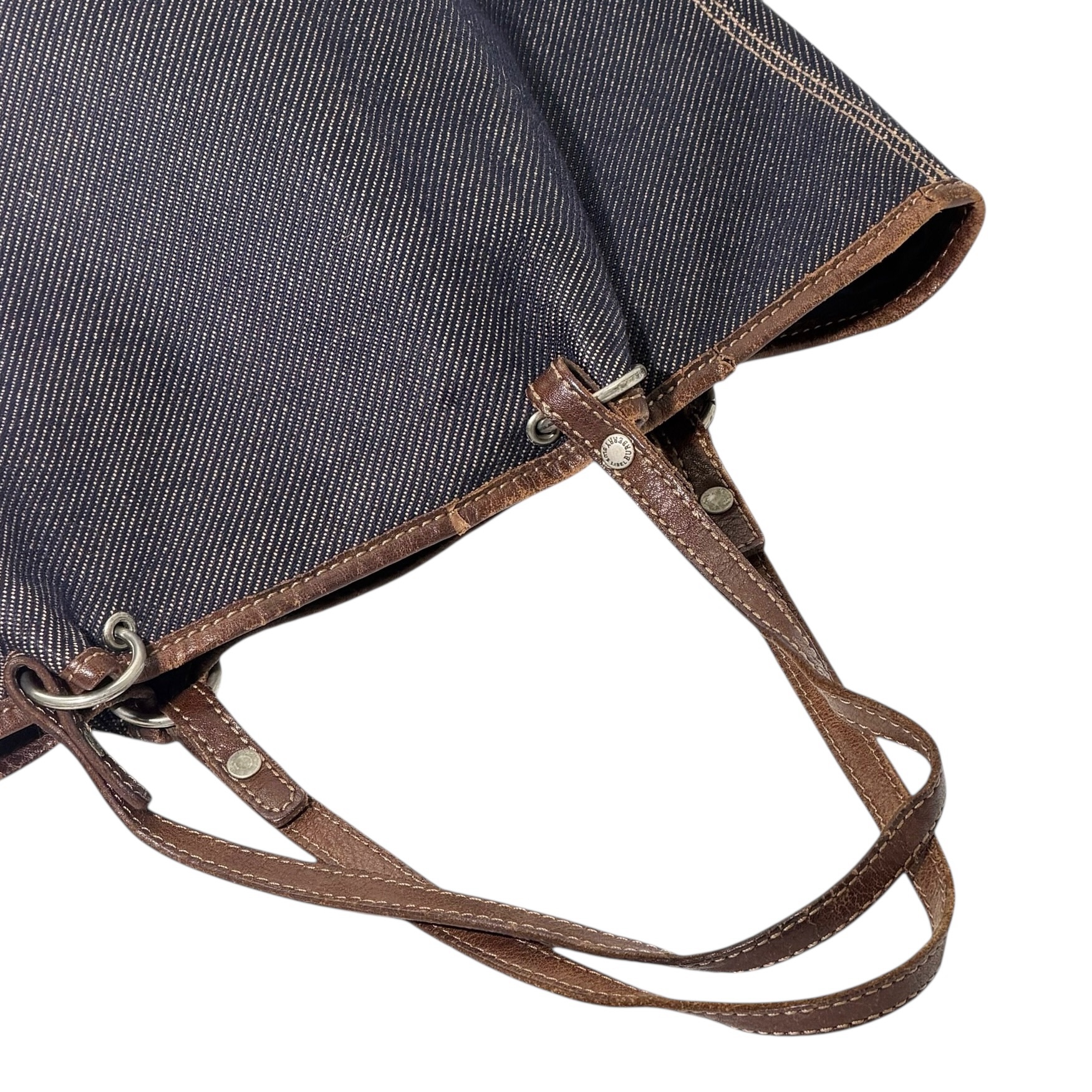 Burberry Leather Strap Denim Bag - Image 8