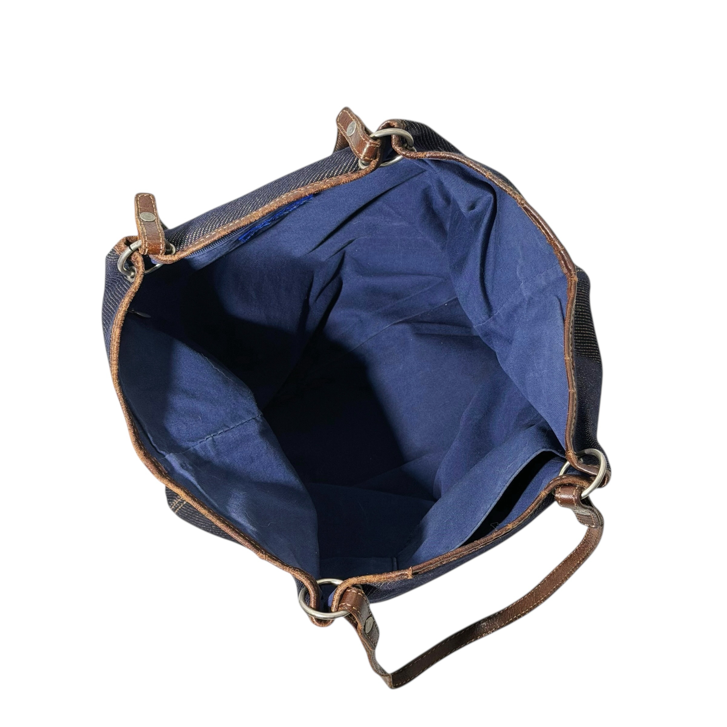 Burberry Leather Strap Denim Bag - Image 9