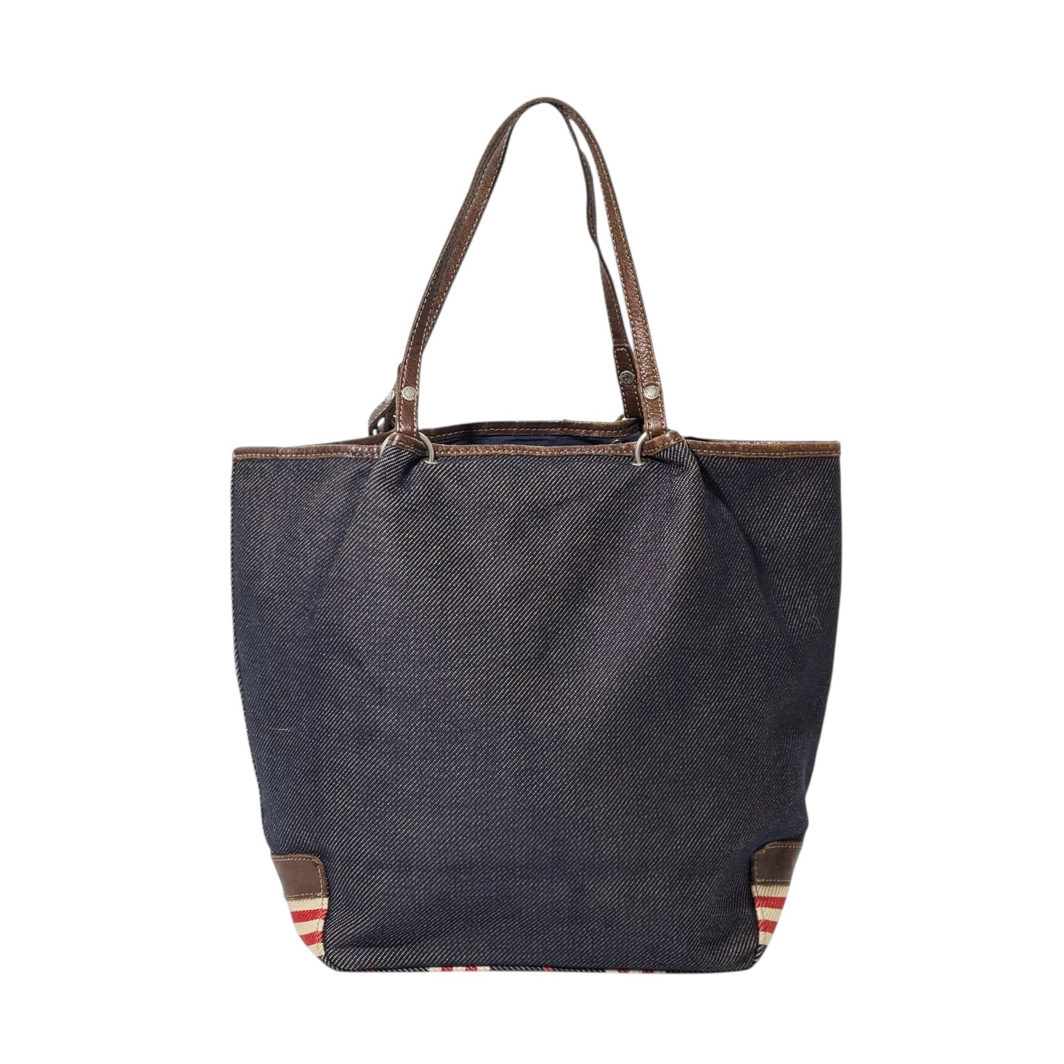 Burberry Leather Strap Denim Bag