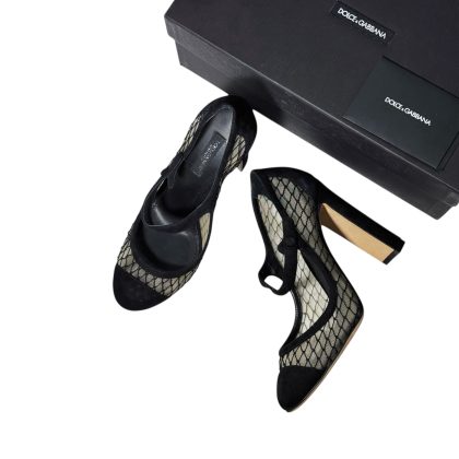 Dolce & Gabbana Fishnet Mary Jares Pumps 37
