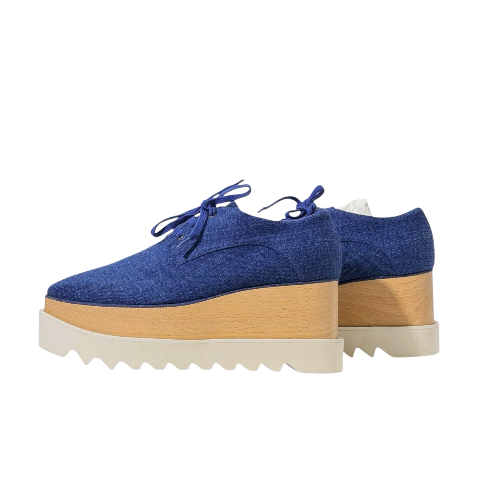 Stella McCartney Elyse Denim Platform Brogues 36.5 - Image 4