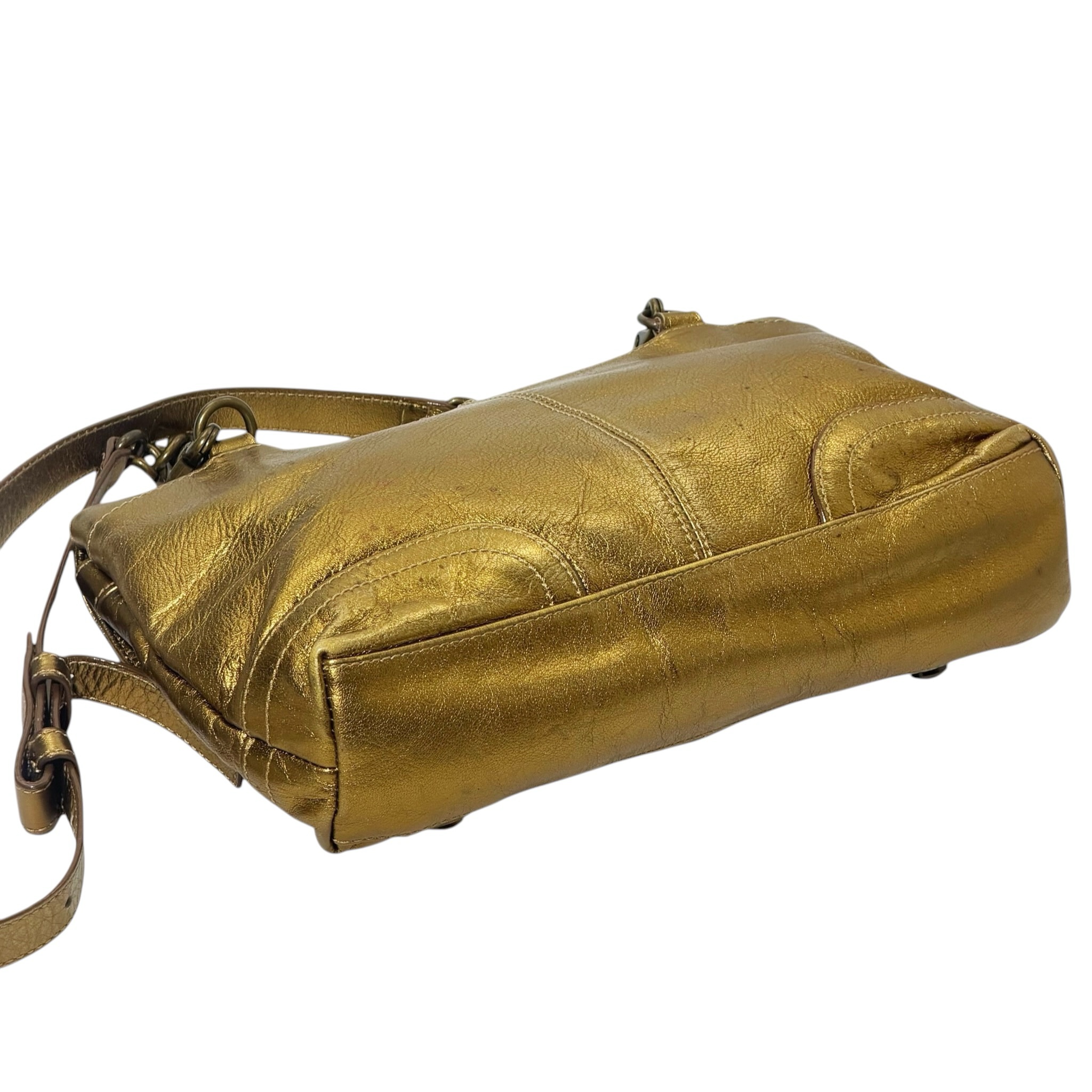 Burberry Metallic Leather Two-Way Bag - Image 6