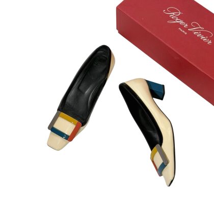 Roger Vivier Patent Leather Multicolor Buckle Pumps 37