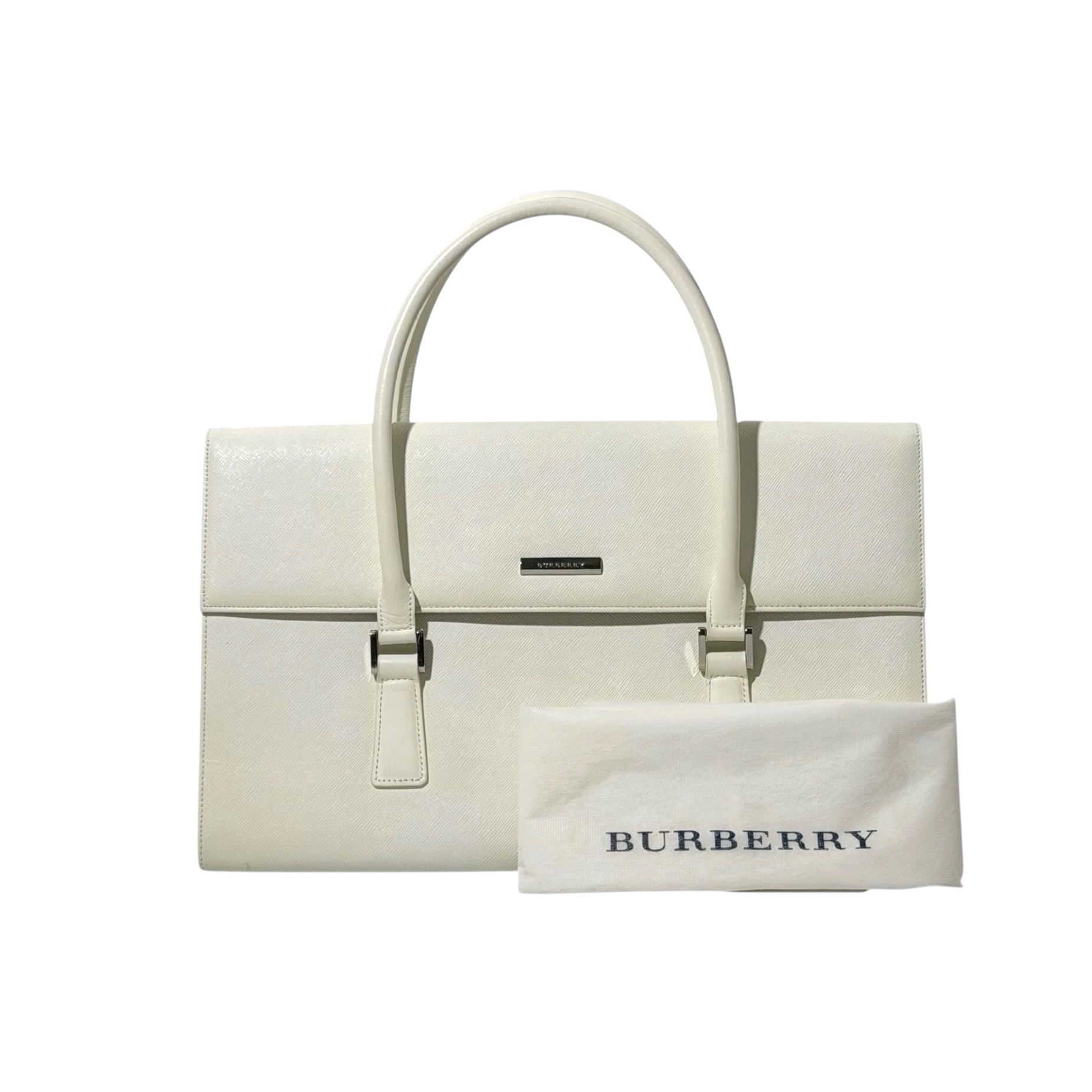 Burberry Saffiano Leather Handbag