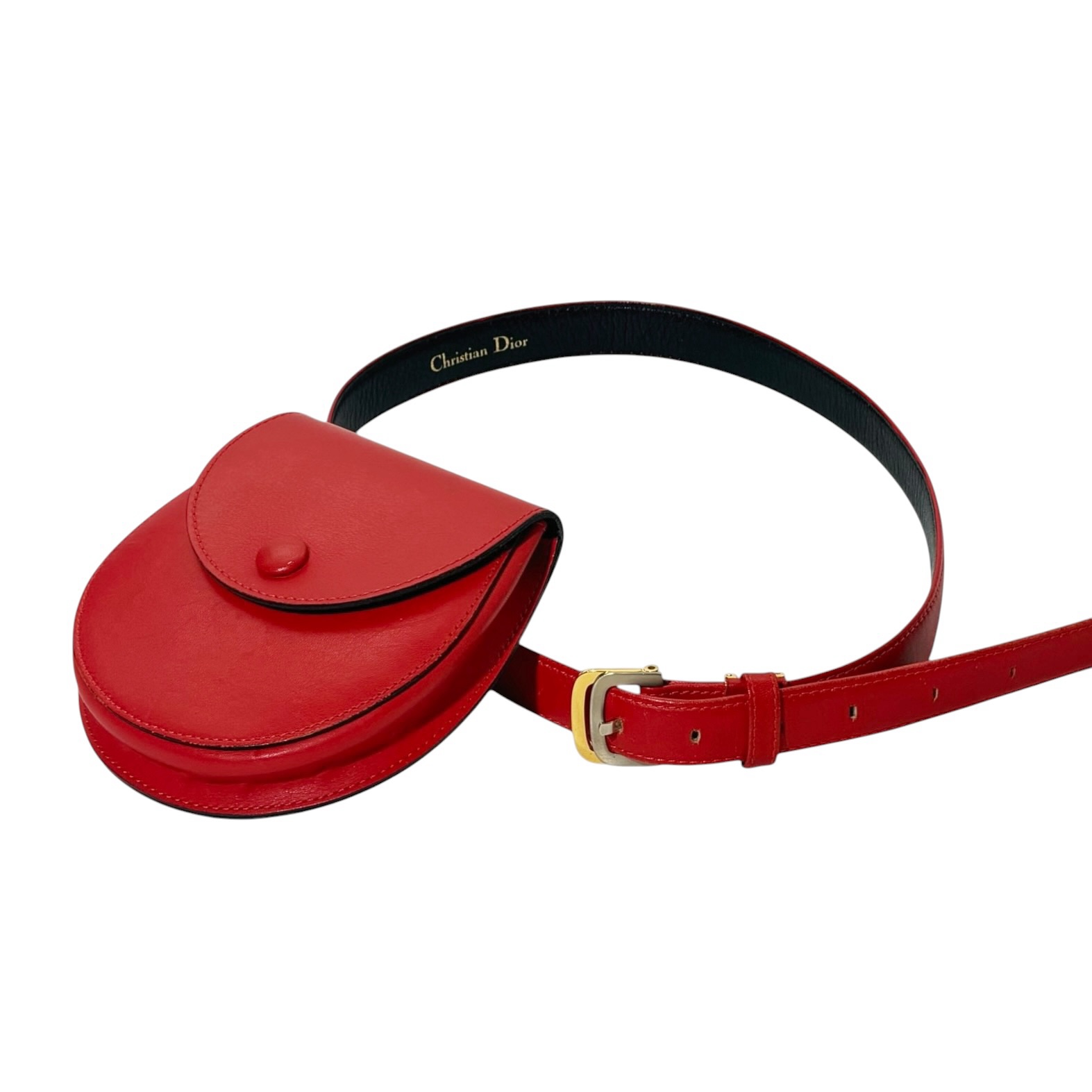 Dior Mini Saddle Round Belt Leather Bag - Image 4