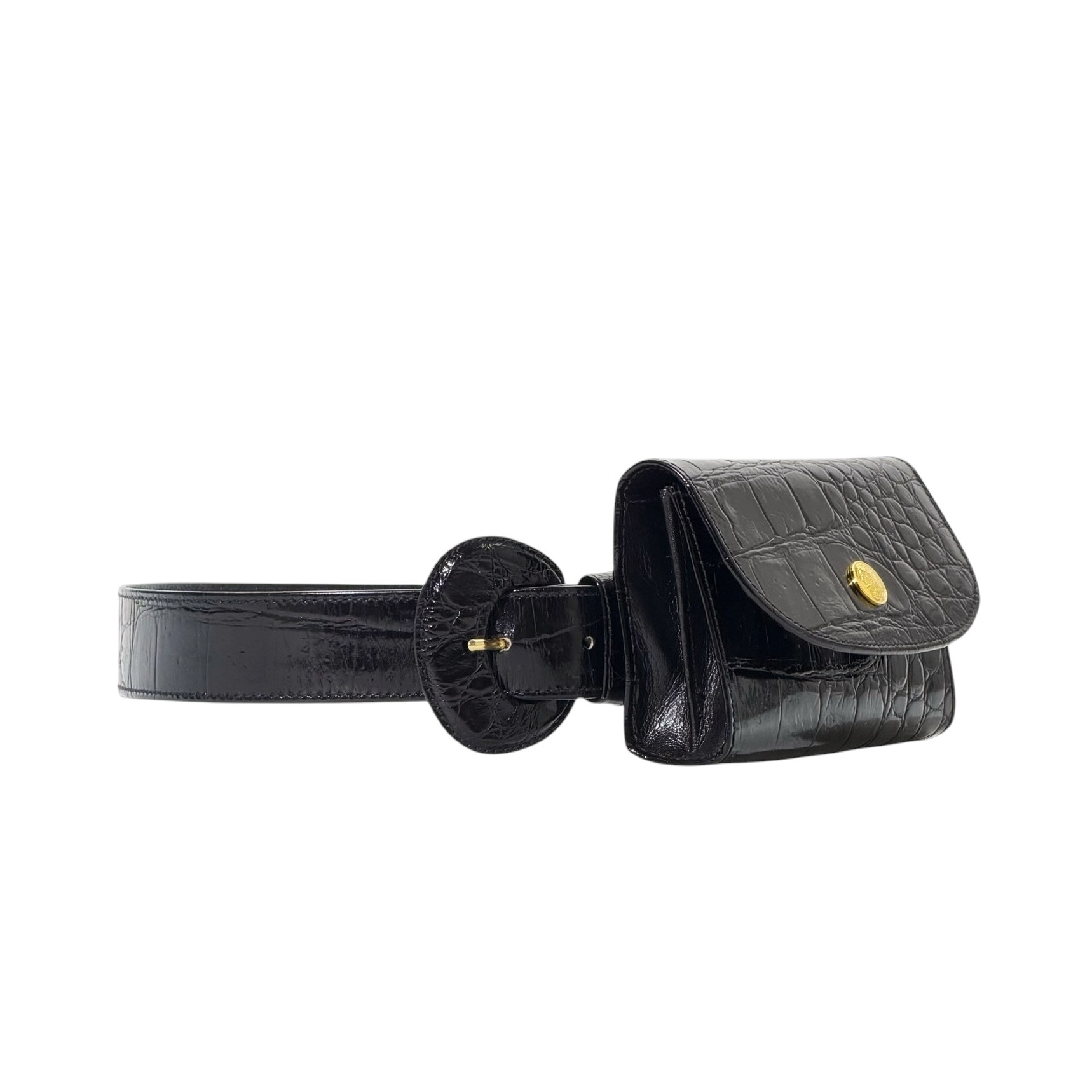 Fendi Croc-Embossed Leather Belt Bag - Image 3