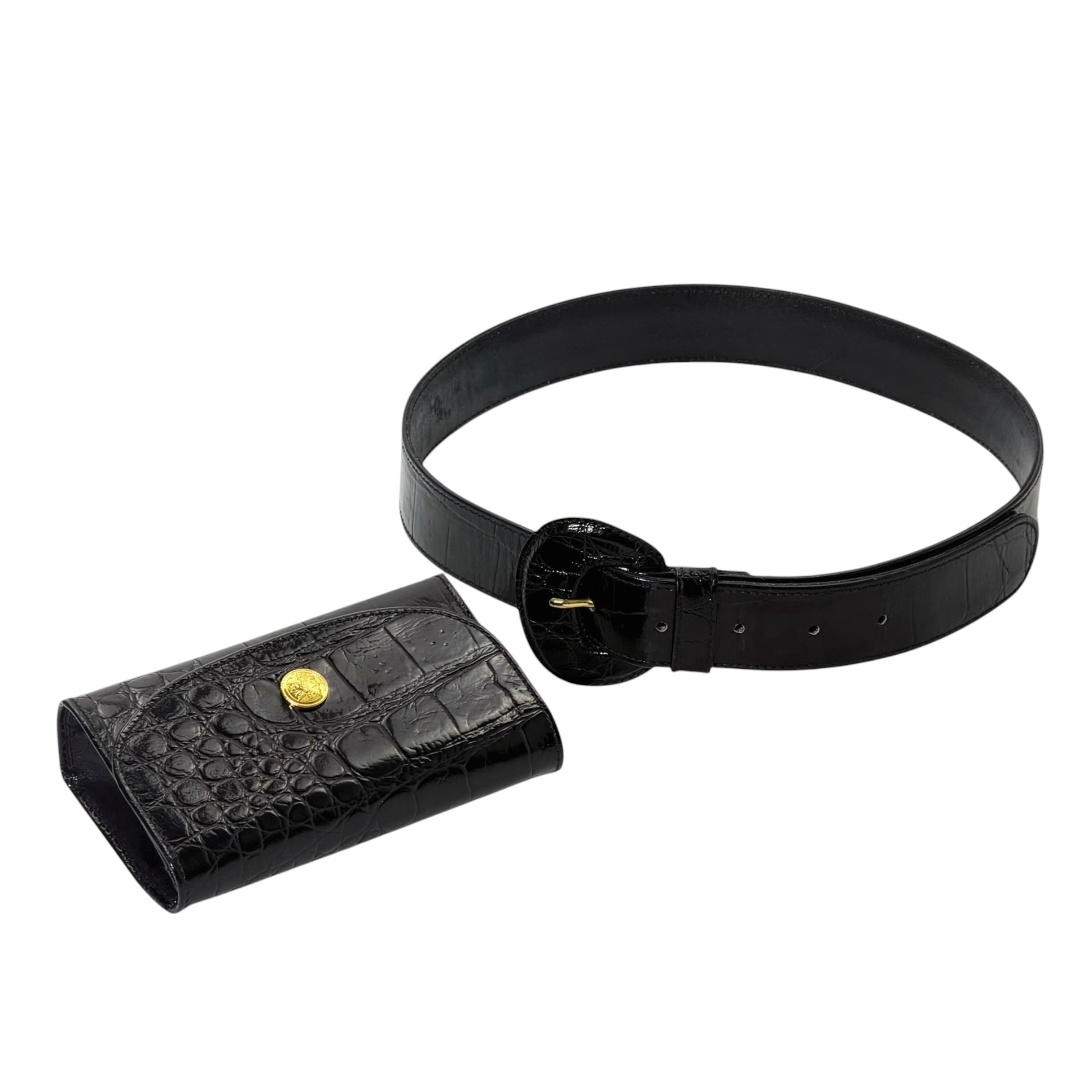 Fendi Croc-Embossed Leather Belt Bag - Image 5