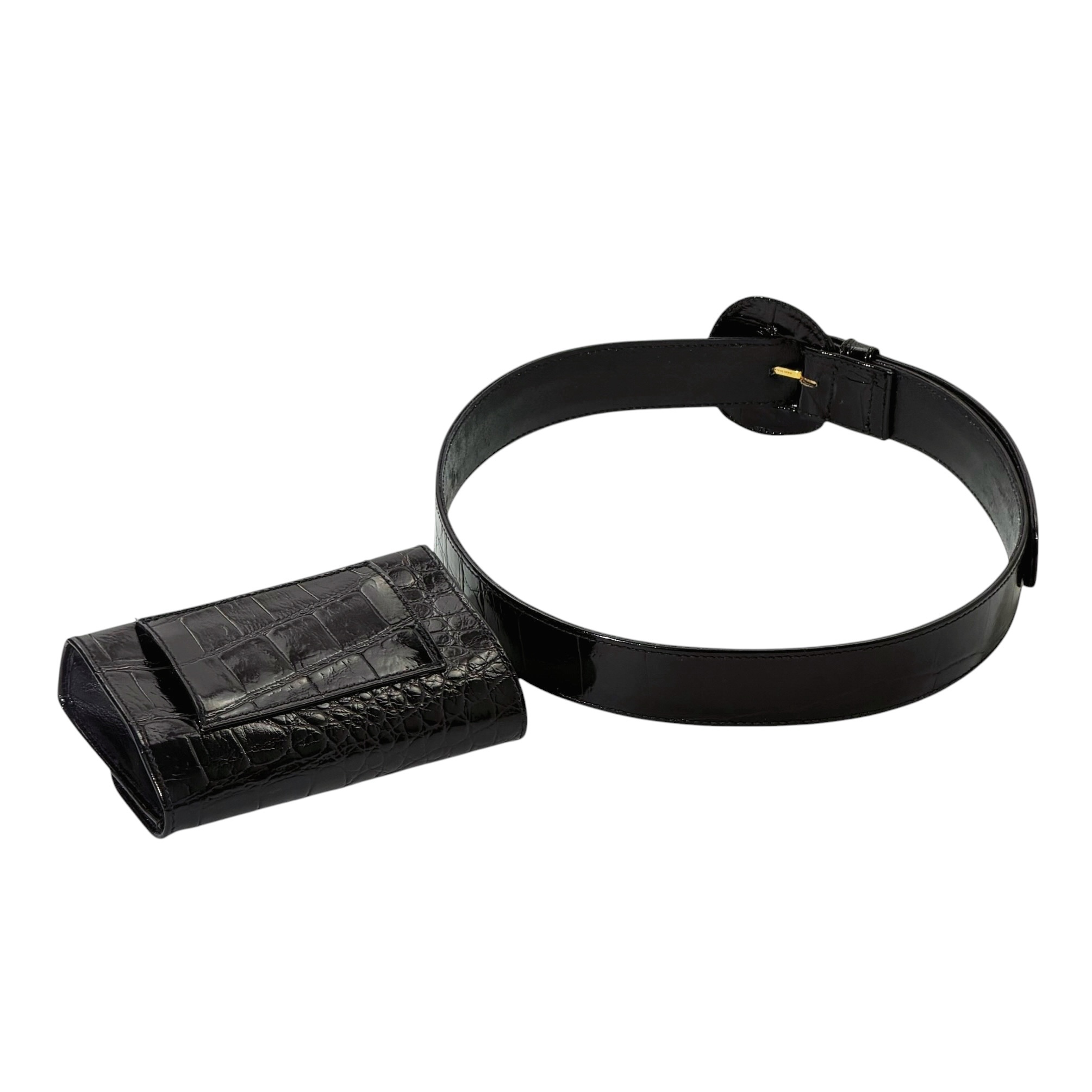 Fendi Croc-Embossed Leather Belt Bag - Image 6