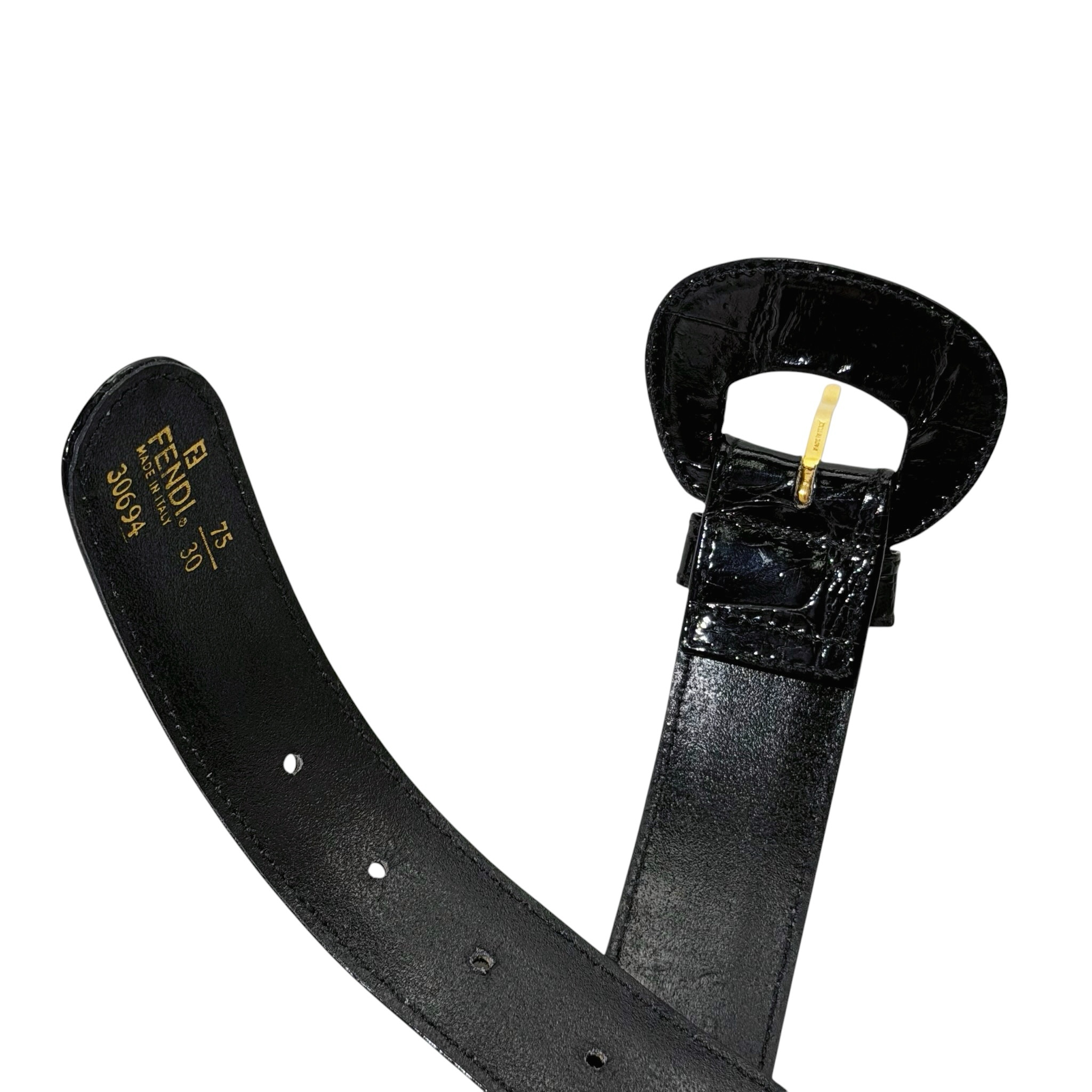 Fendi Croc-Embossed Leather Belt Bag - Image 8