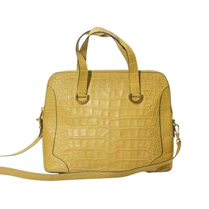 Celine Croc Embossed Leather Two Way Bag