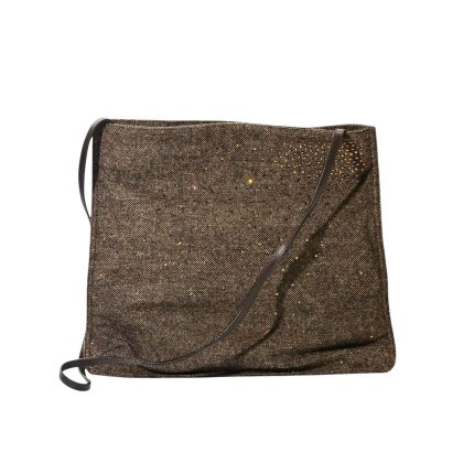 Bottega Veneta Knit Foldover Crystal Cluth/Shoulder Bag