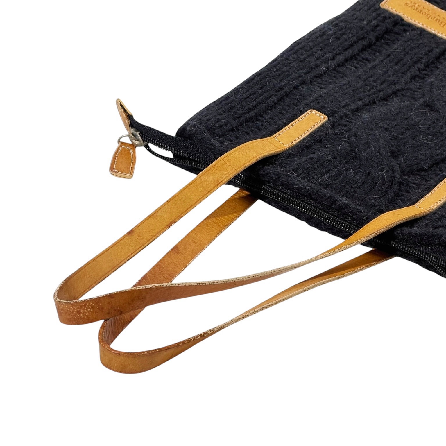Burberry Knit Leather Strap Tote Bag - Image 7