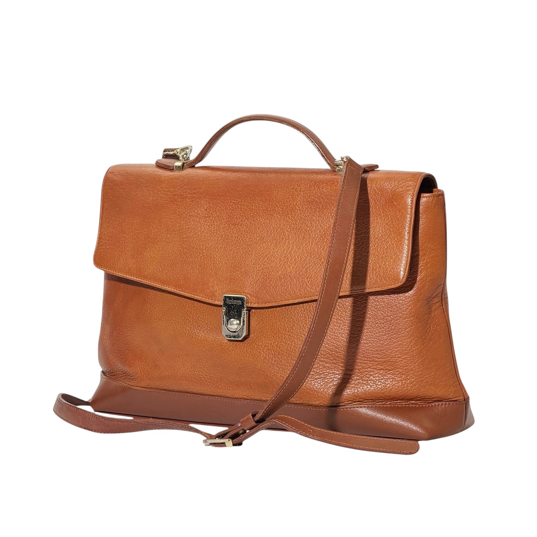 Burberry Leather Top Handle Two Way Bag - Image 3