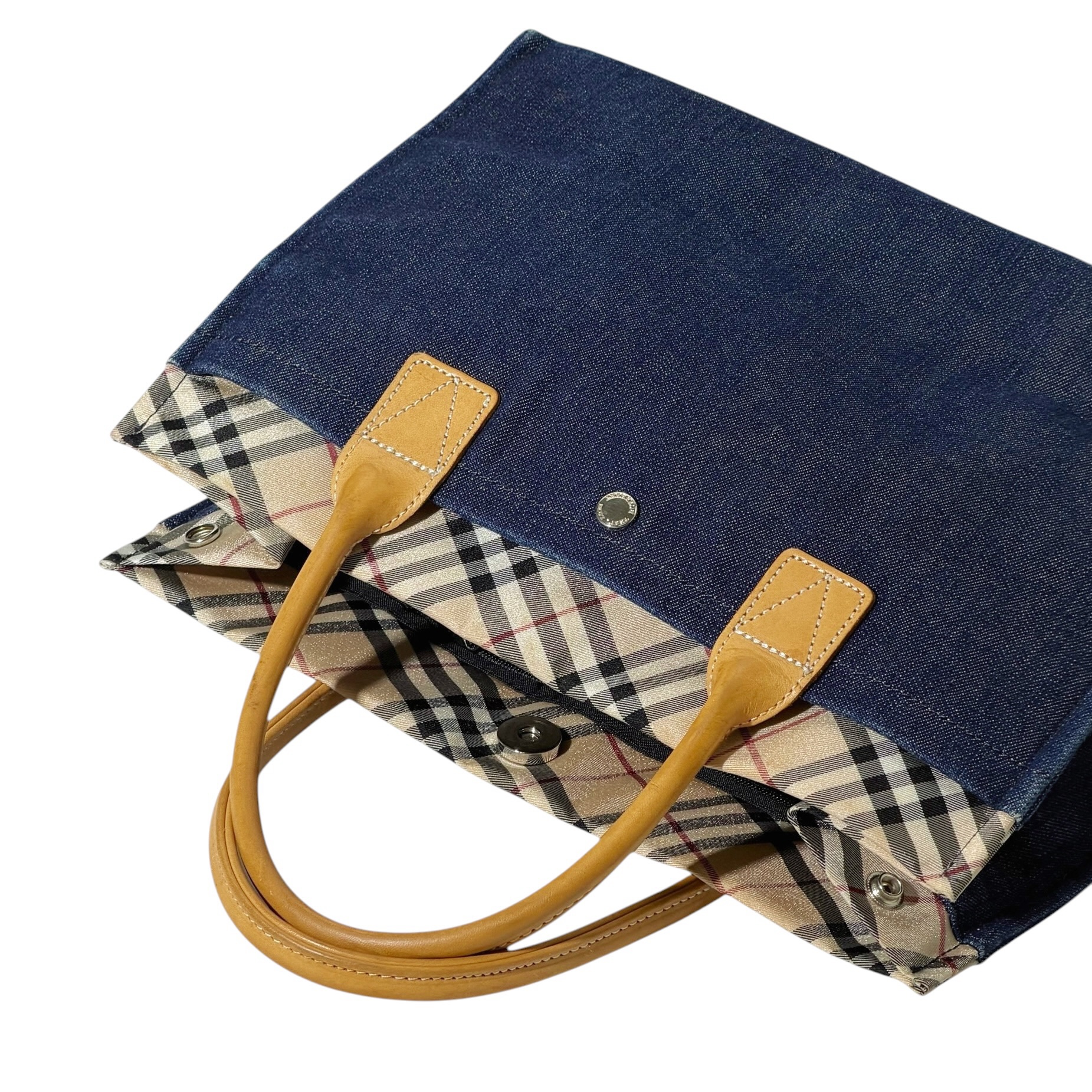 Burberry Nova Check Denim Handbag - Image 7