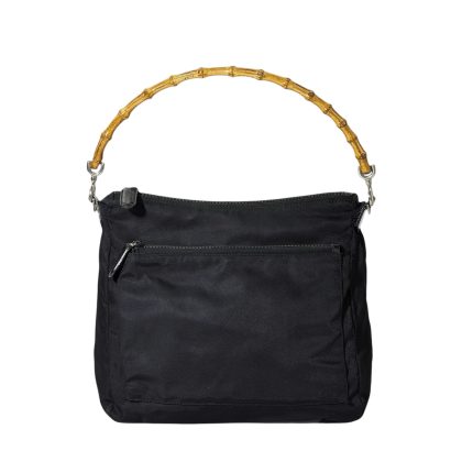 Gucci Bamboo Handle Nylon Pocket Shoulder Bag
