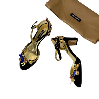 Dolce & Gabbana Velvet Baroque Charm Embellished Pumps 35.5