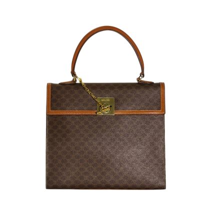 Celine Blason Triomphe Chain Ring Lock Leather Handbag