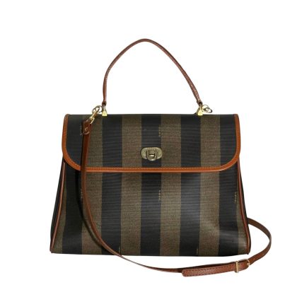 Fendi Pequin Top Handle Two Way Bag