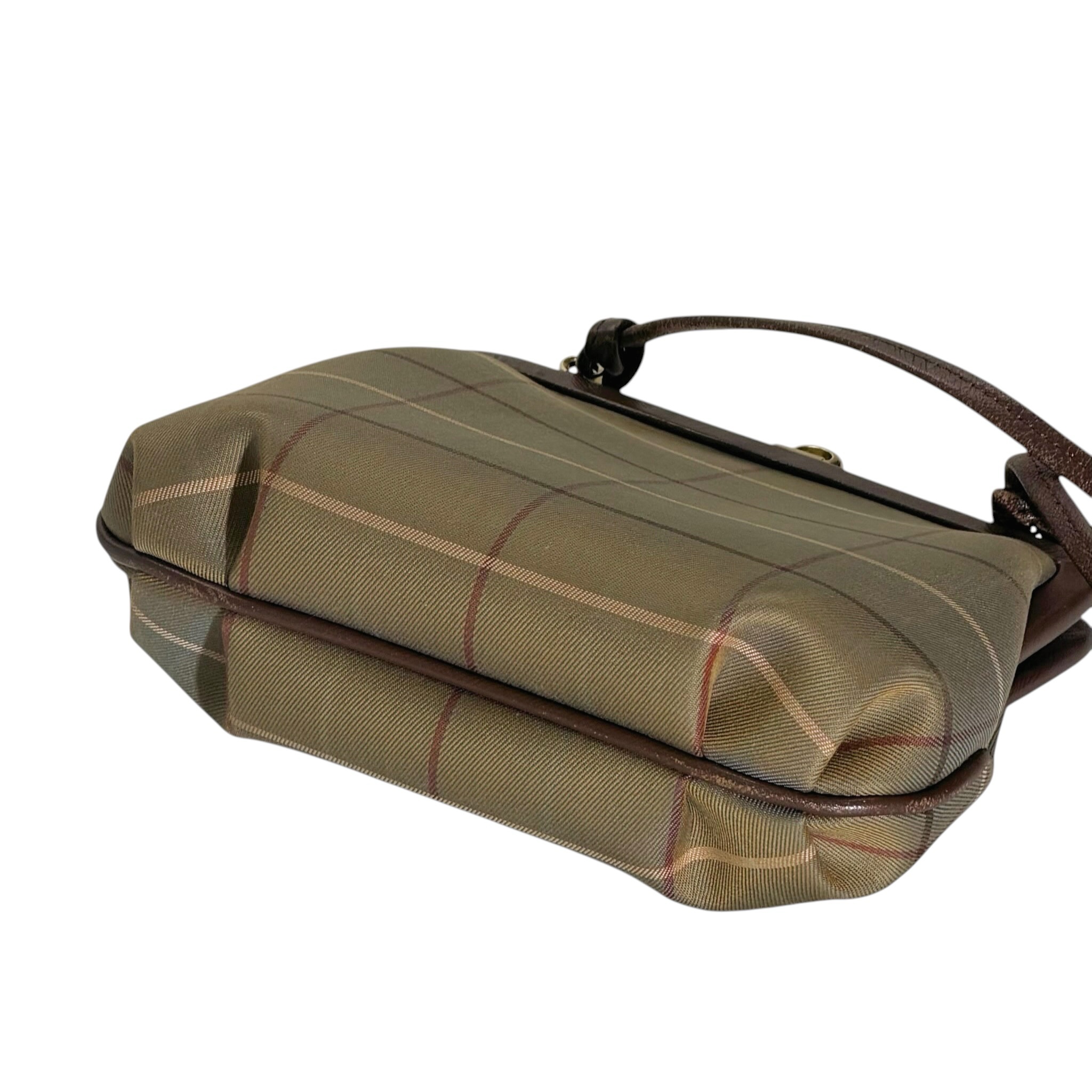 Burberry Vintage Check Leather Strap Kiss Lock Bag - Image 6
