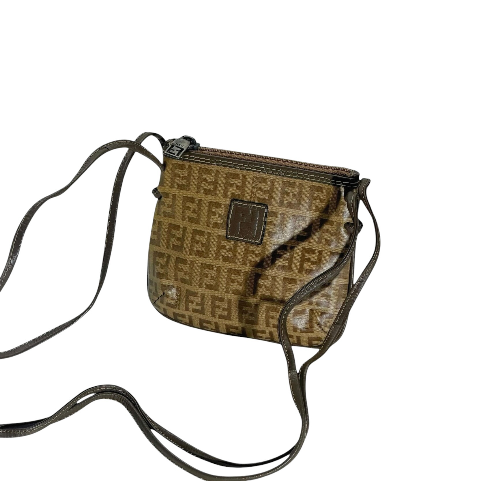 Fendi FF Leather Strap Mini Crossbody Bag - Image 3