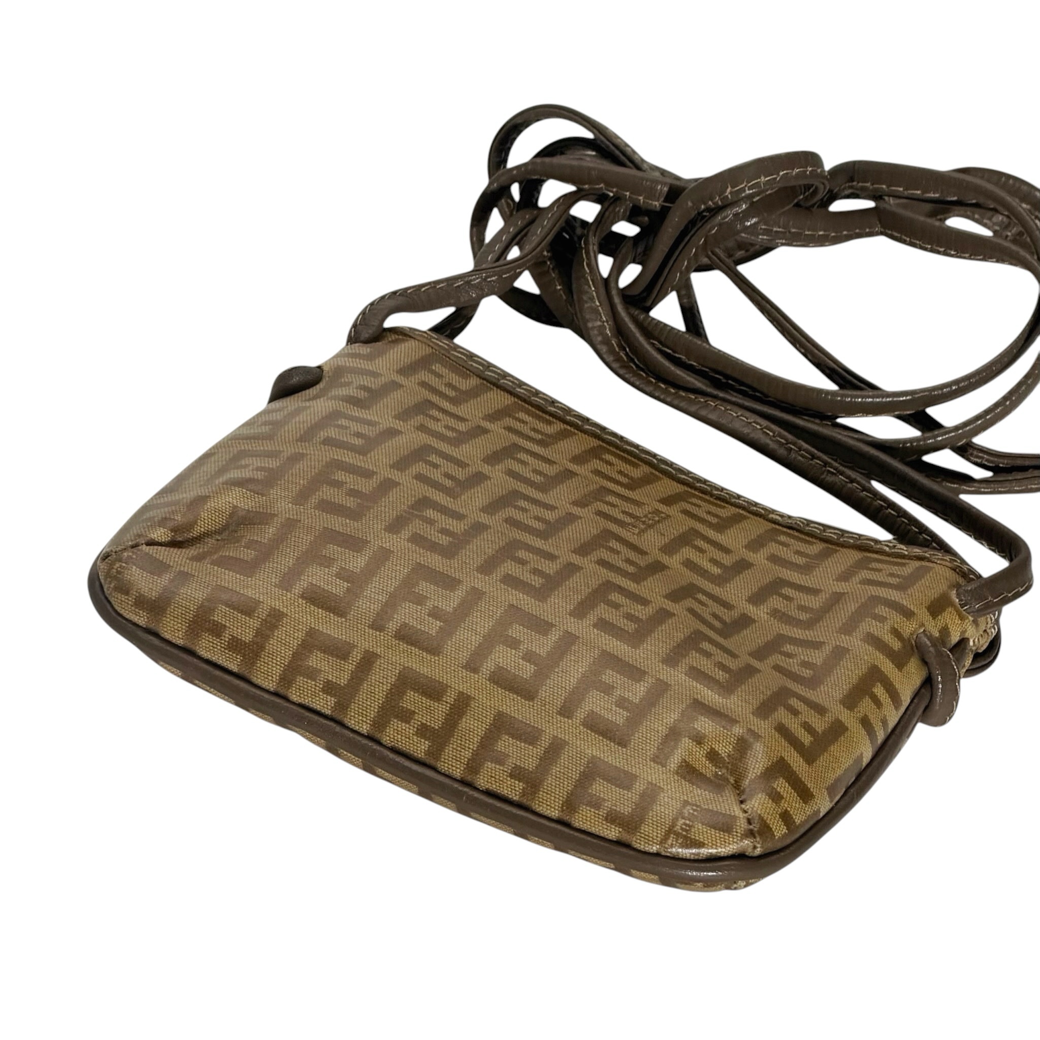 Fendi FF Leather Strap Mini Crossbody Bag - Image 6