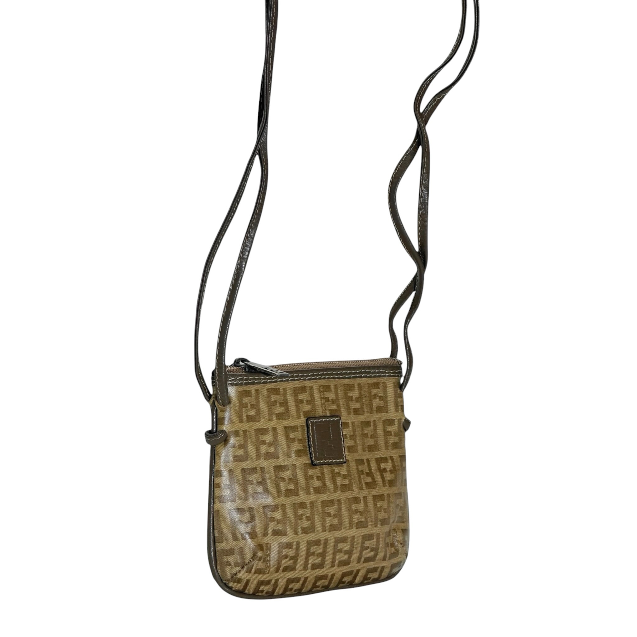 Fendi FF Leather Strap Mini Crossbody Bag - Image 8