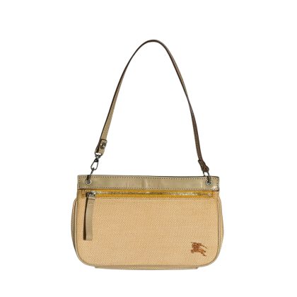 Burberry Leather Strap Canvas Handbag