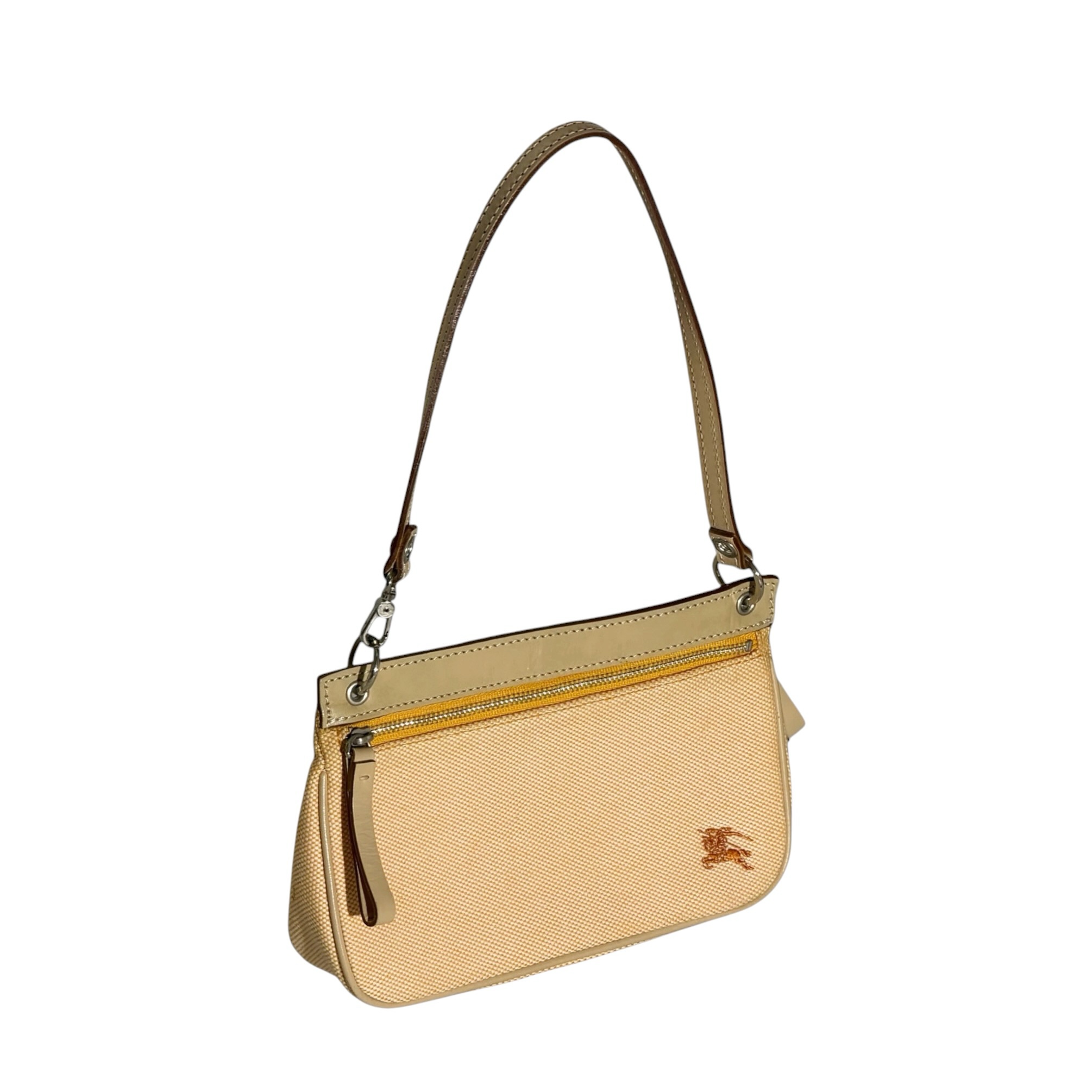 Burberry Leather Strap Canvas Handbag - Image 8