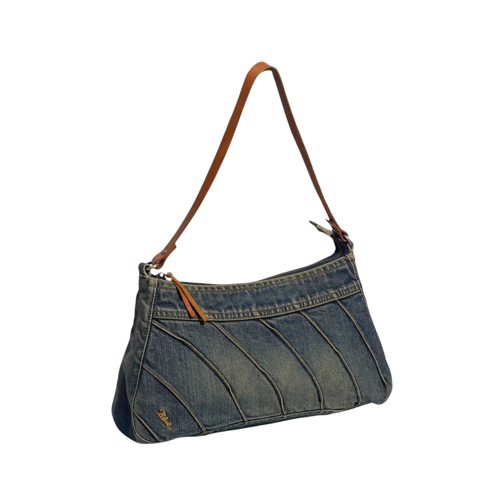 Burberry Leather Strap Denim Hobo - Image 3