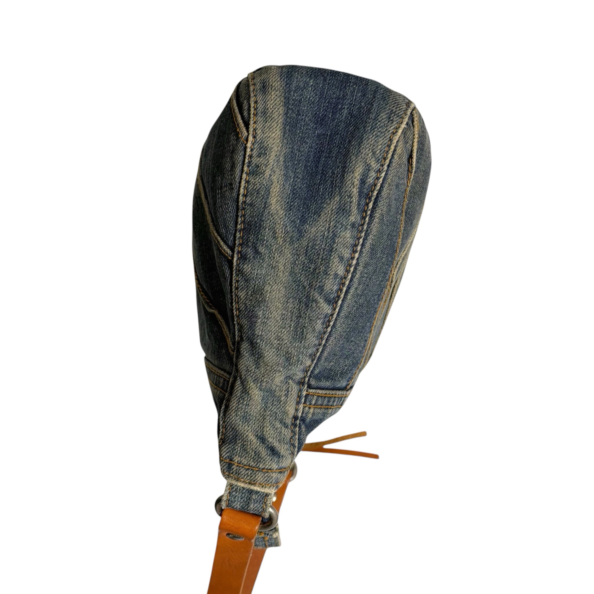Burberry Leather Strap Denim Hobo - Image 5