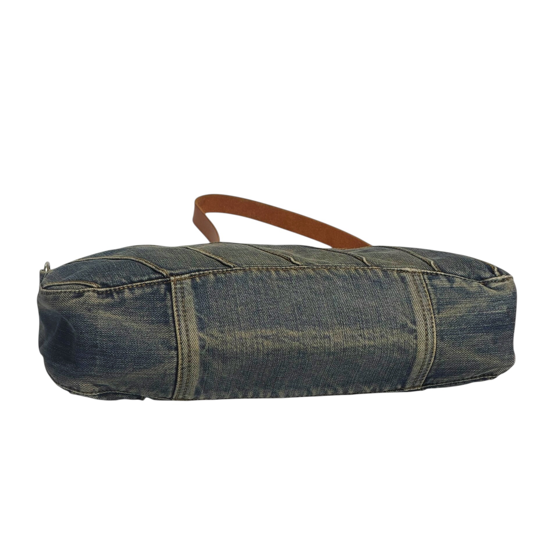 Burberry Leather Strap Denim Hobo - Image 6