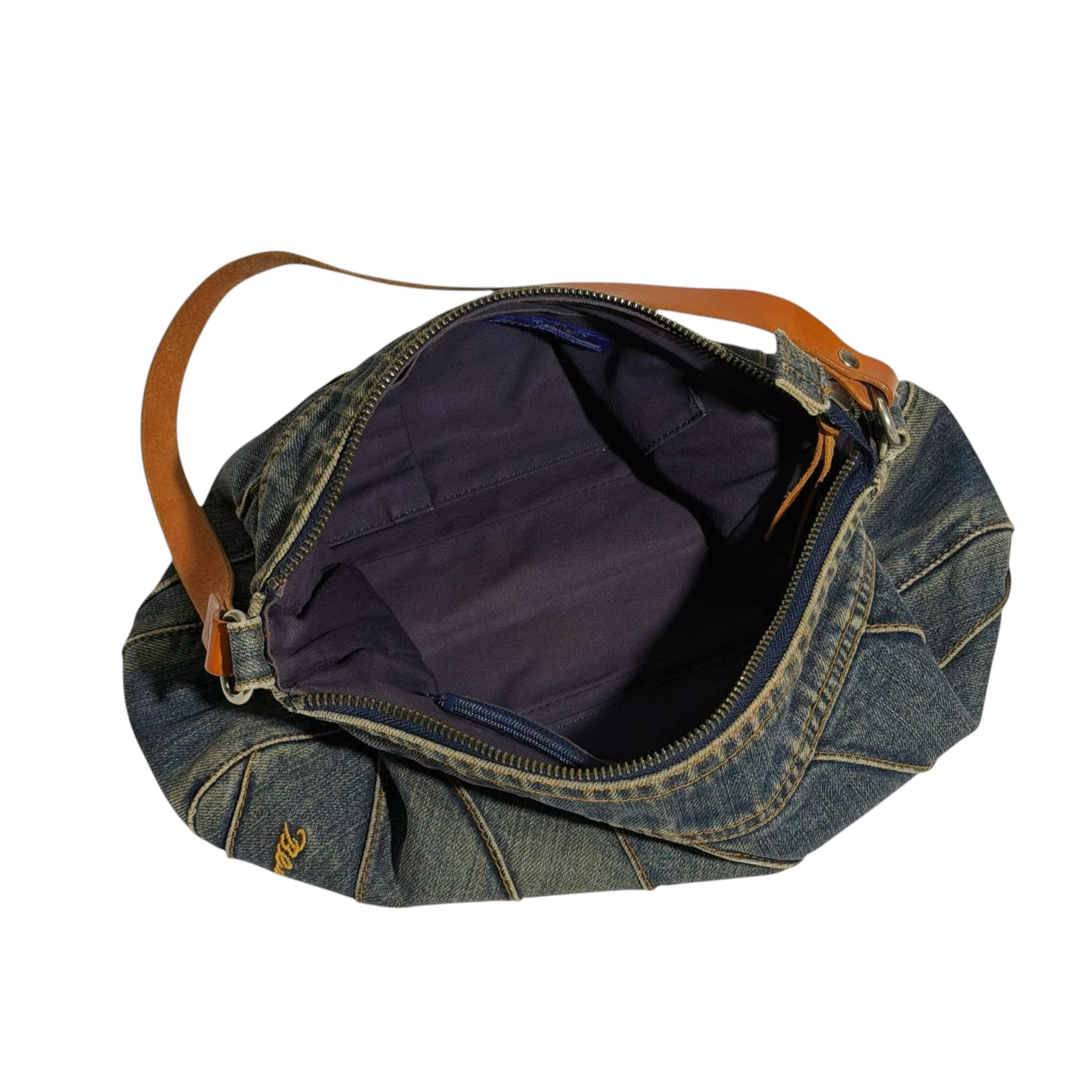 Burberry Leather Strap Denim Hobo - Image 9