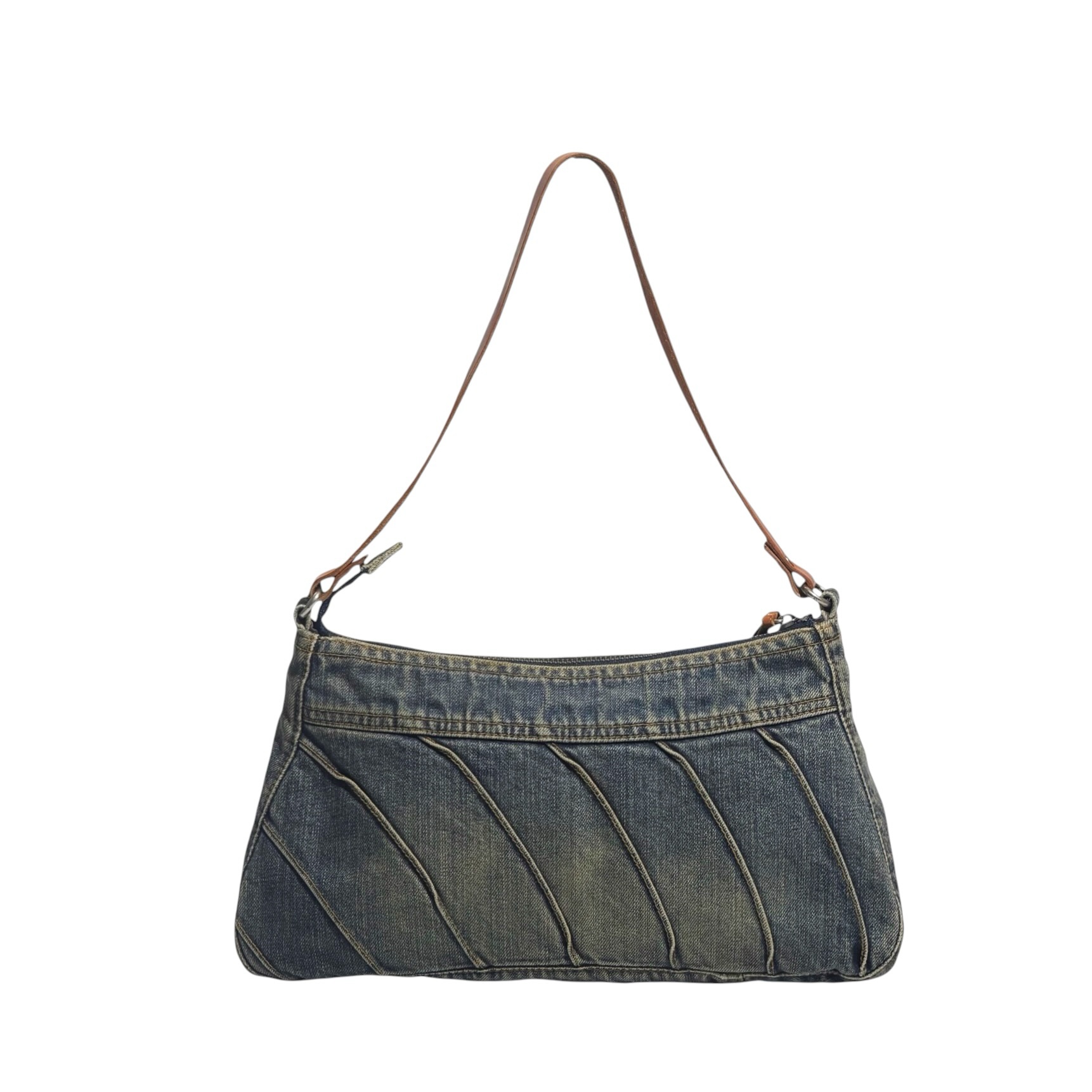 Burberry Leather Strap Denim Hobo - Image 2