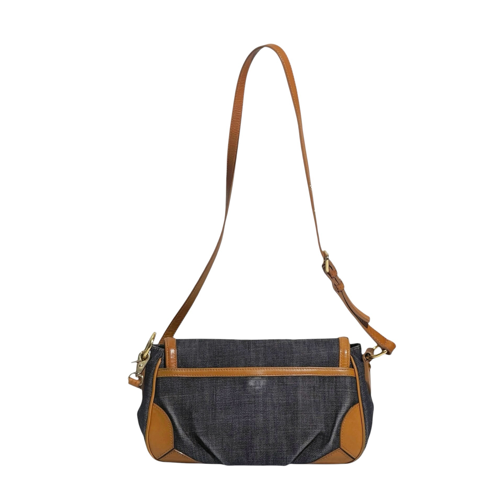 Burberry Leather Strap Denim Three Way Bag - Image 2