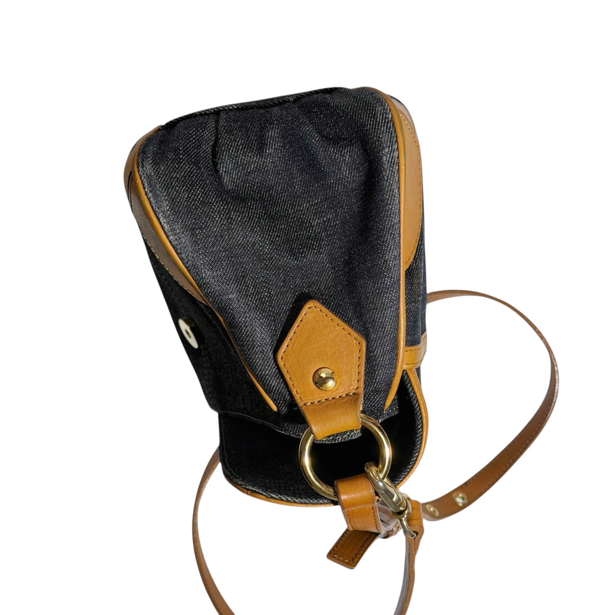 Burberry Leather Strap Denim Three Way Bag - Image 4