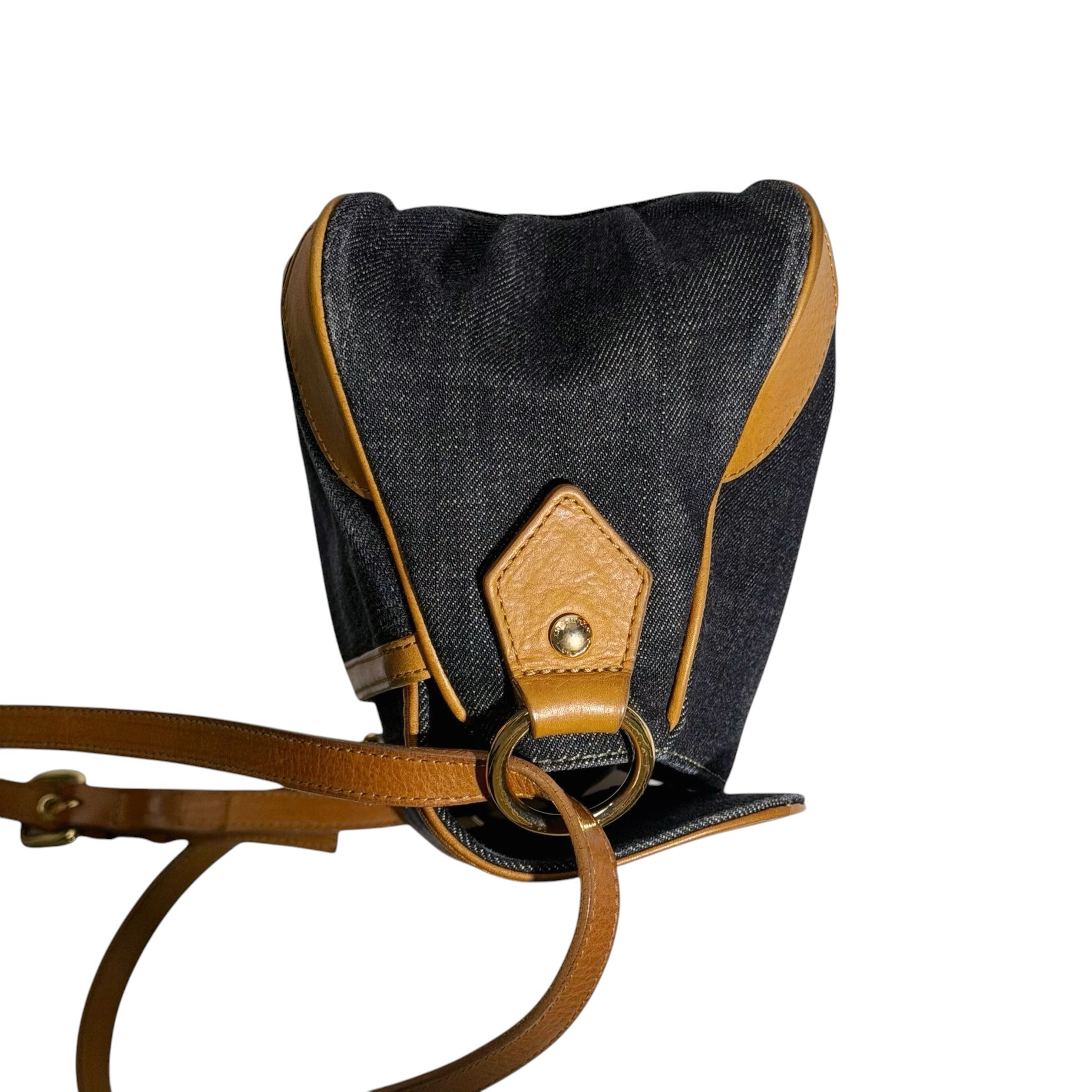 Burberry Leather Strap Denim Three Way Bag - Image 5