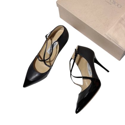 Jimmy Choo Madera Crisscross Leather Heels 38