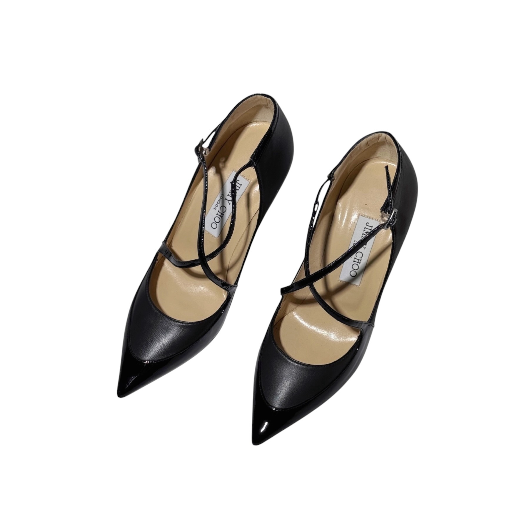 Jimmy Choo Madera Crisscross Leather Heels 38 - Image 2