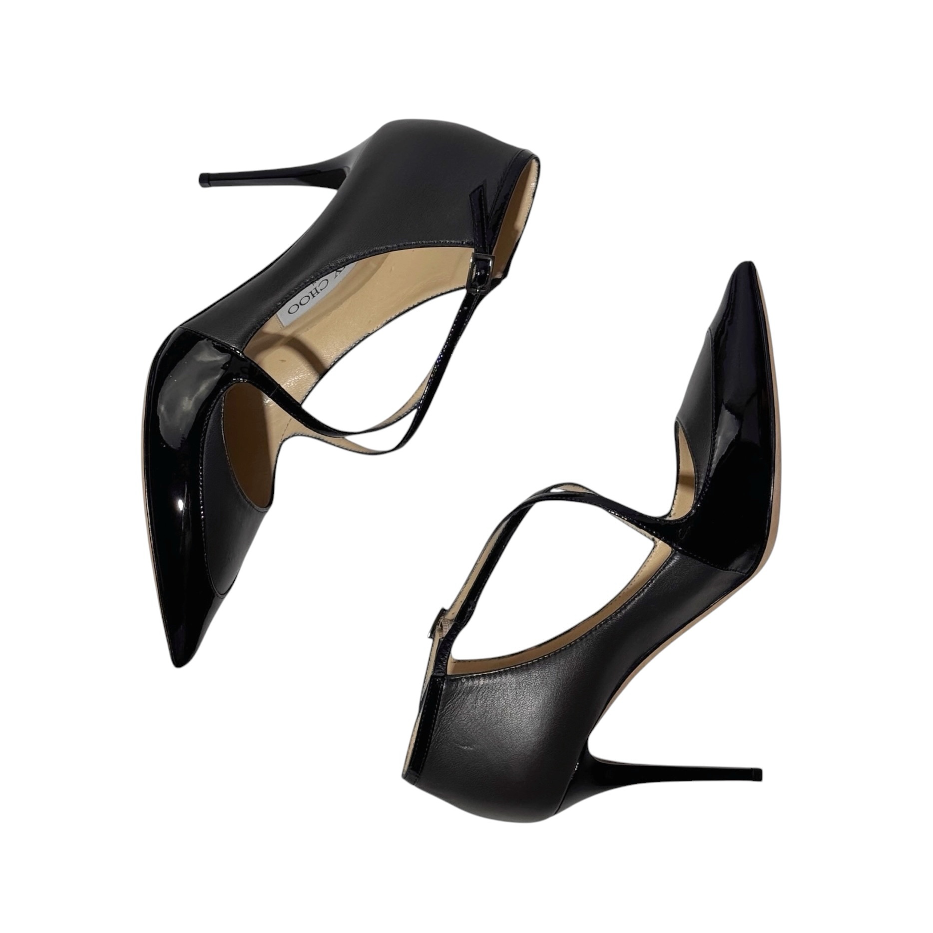 Jimmy Choo Madera Crisscross Leather Heels 38 - Image 3