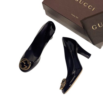 Gucci GG Interlocking Patent Leather Pumps 37