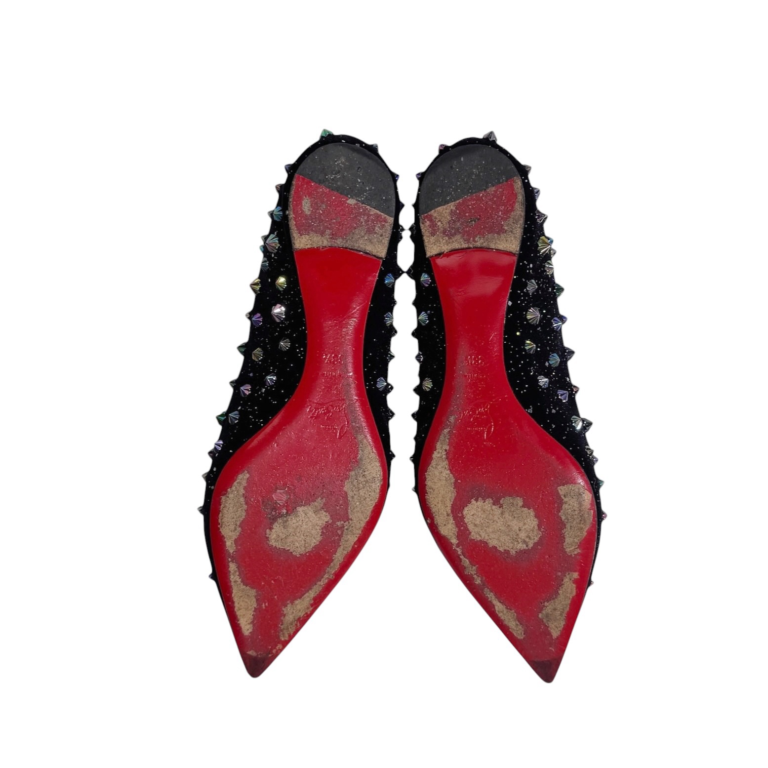 Christian Louboutin Gravitania Spike Velvet Flats 38.5 - Image 6