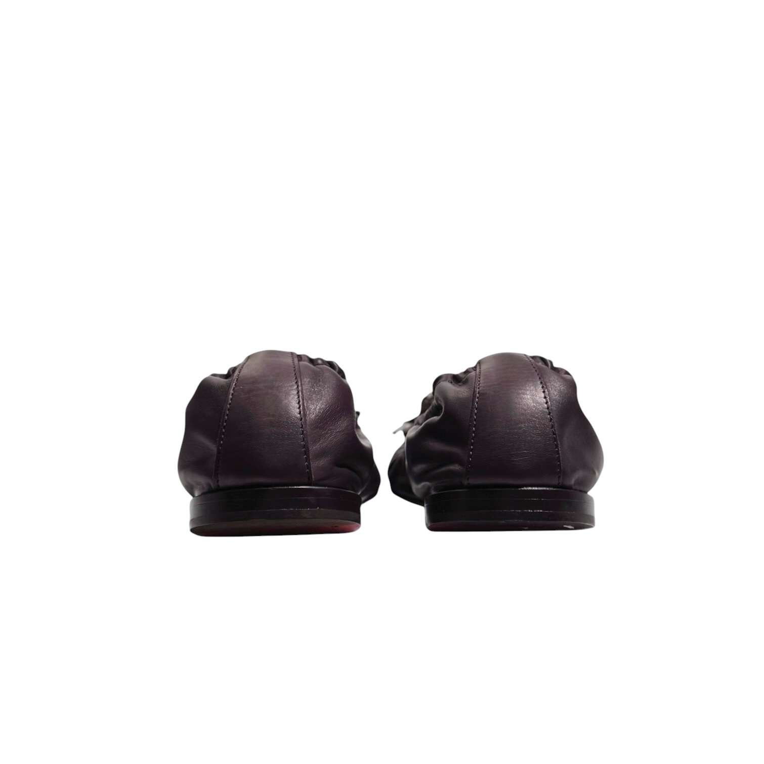 Santoni Python Flower Bow Scrunch Leather Ballet Flats 37 - Image 5