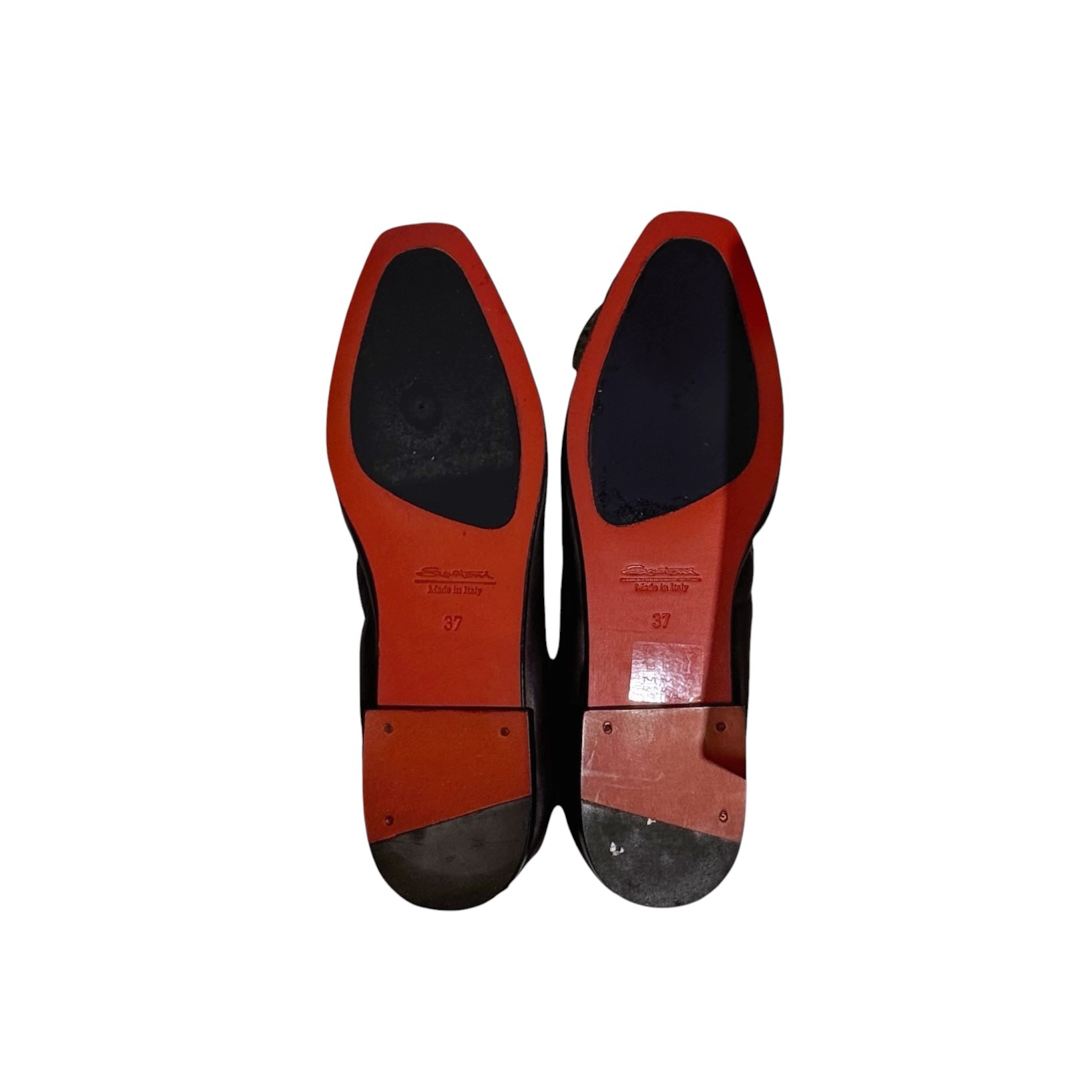 Santoni Python Flower Bow Scrunch Leather Ballet Flats 37 - Image 6