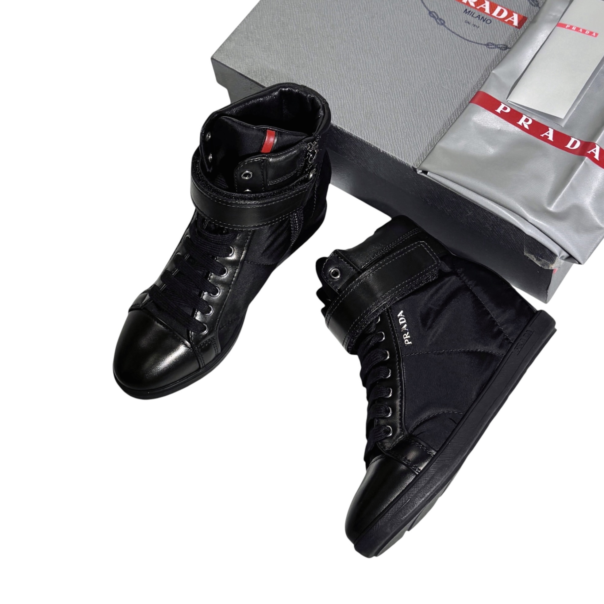 Prada High Top Wedge Sneaker 36.5
