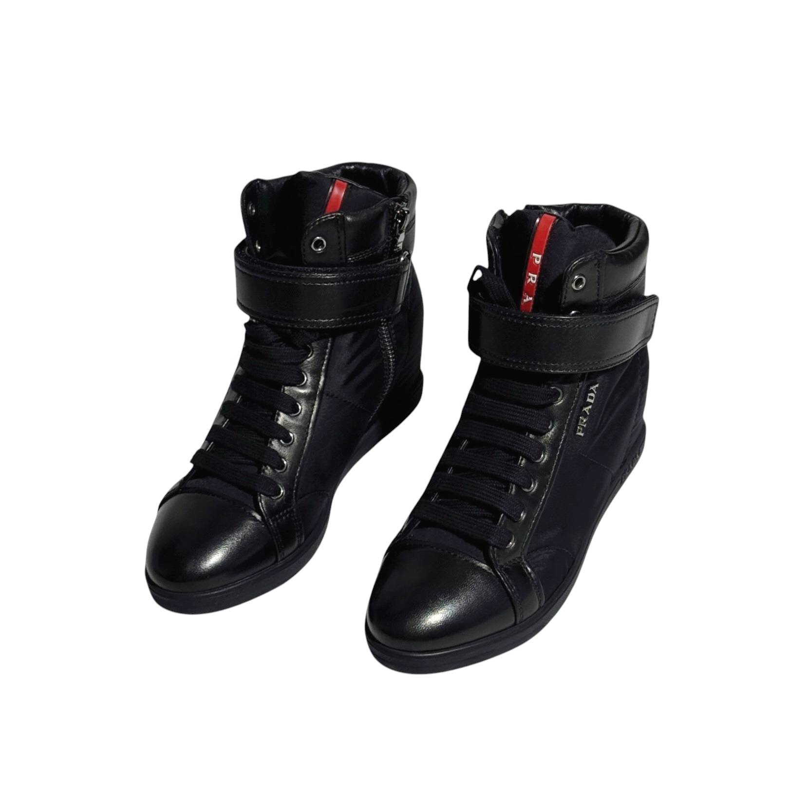 Prada High Top Wedge Sneaker 36.5 - Image 2