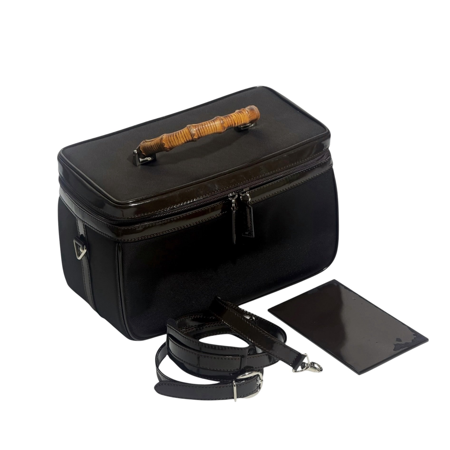 Gucci Bamboo Nylon Two Way Vanity Case - Image 8